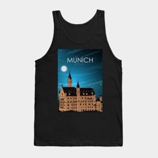 Munich Germany Caste Travel Poster at Night Tank Top